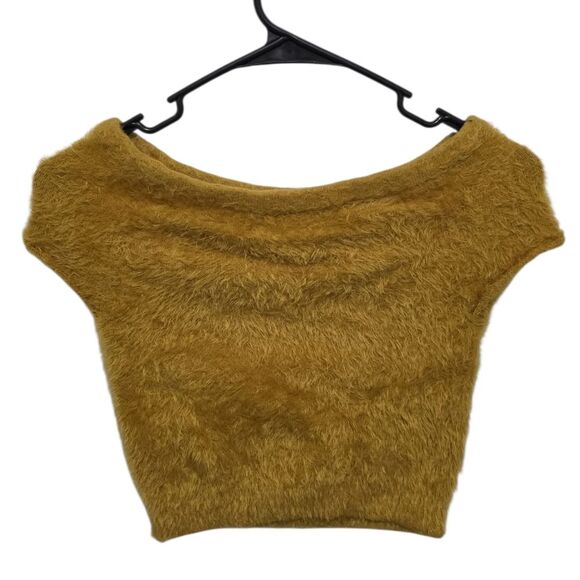 Timing Cap Sleeve Cropped Fuzzy Sweater NWOT Size S - Picture 4 of 4